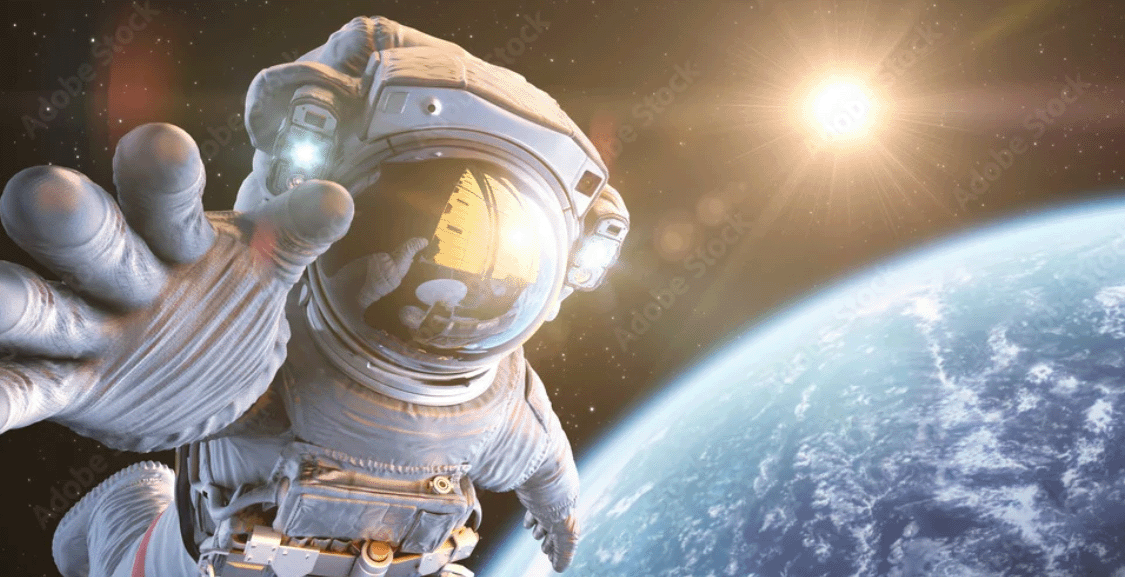 Astronaut in Space with Earth Background